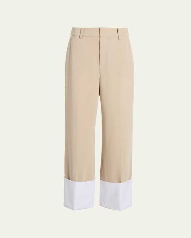 Maesa Wide-Leg Cuffed Pants